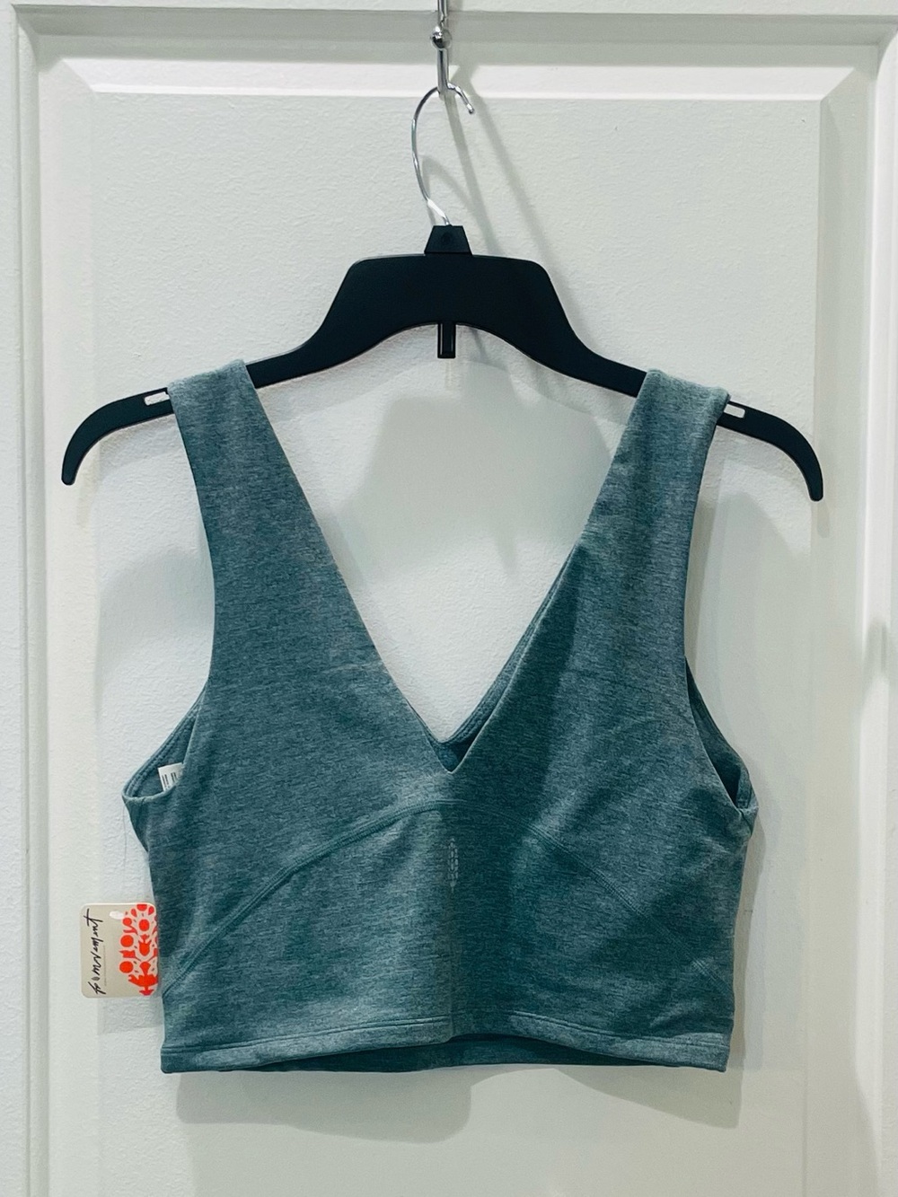 NEW…Free People FP Movement Never Better Heather V-Neck Crop Top - Picture 3 of 3
